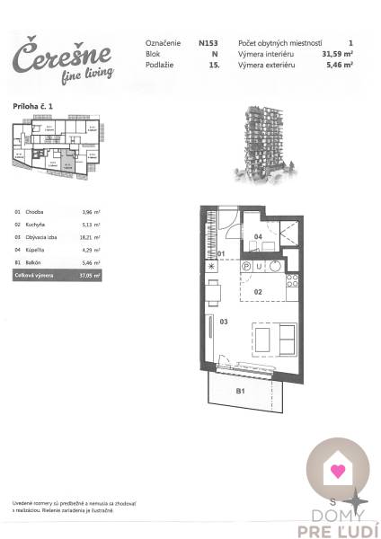 BA/Polianky-Sale 1-room apartment in the new building with a balcony