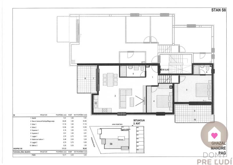 HR/PAG/MANDRE- Predaj luxusných apartmánov s terasami priamo na pláži-1.rad