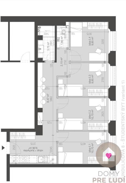 Rent Studio, Studio, Gunduličova, Bratislava - Staré Mesto, Slovakia