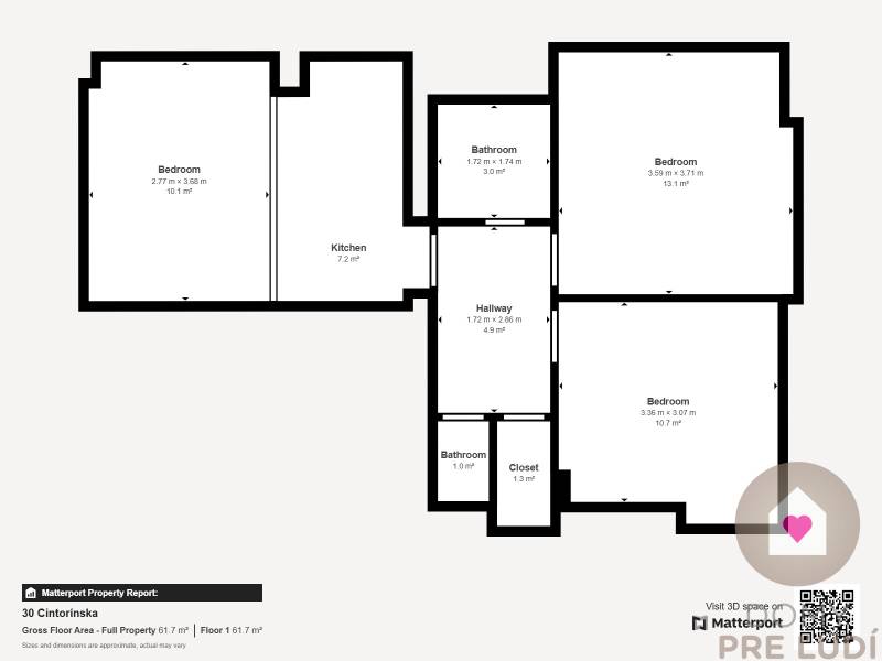 BA I-Sale of a modernly renovated 3-room apartment in a brick building