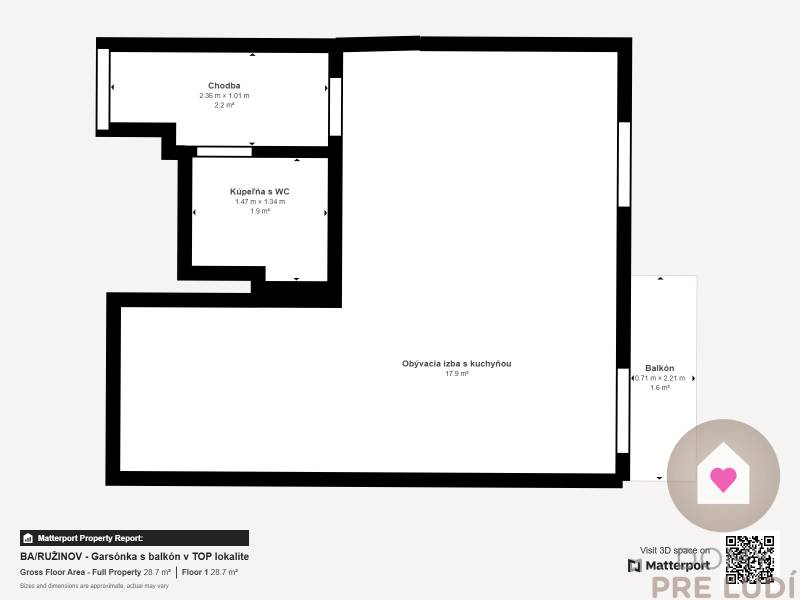 BA/RUŽINOV-Renovated studio apartment for rent with balcony near Centr
