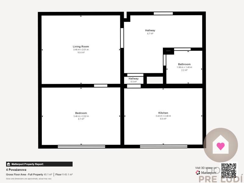BA/DÚBRAVKA-Sale of 1.5 apartment with separate bedroom and kitchen