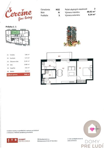 Stylish 2-bedroom apartment with large balcony |Čerešne Fine Living 