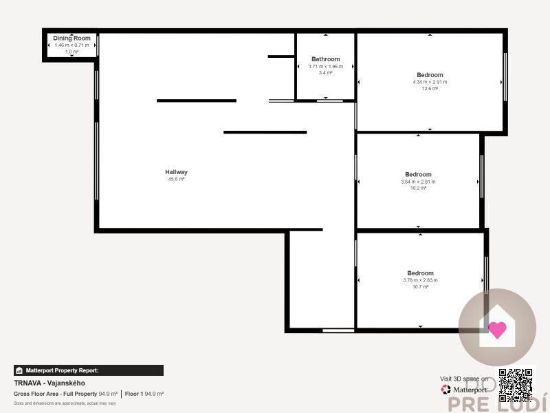 Trnava- Large 4-room apartment 85 m² + loggia | 3 separate rooms 