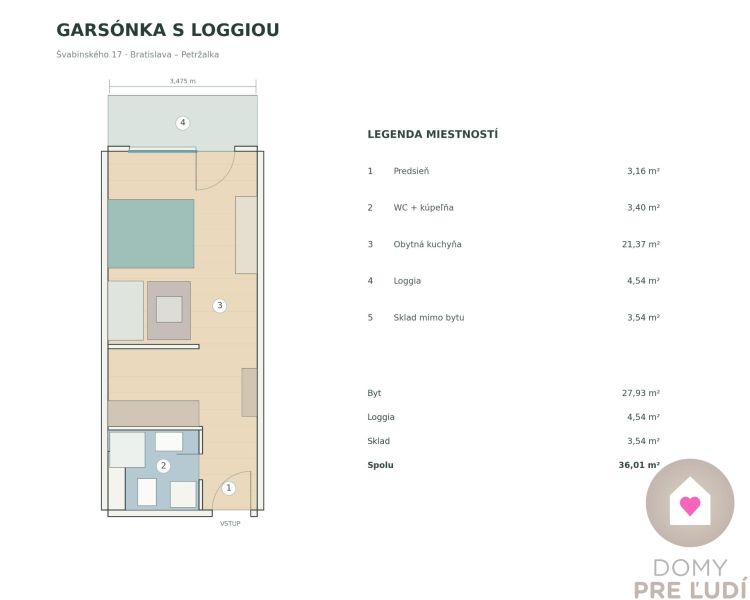 Sale Single studio, Single studio, Švabinského, Bratislava - Petržalka